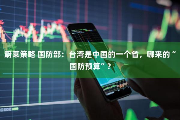 蔚莱策略 国防部：台湾是中国的一个省，哪来的“国防预算”？